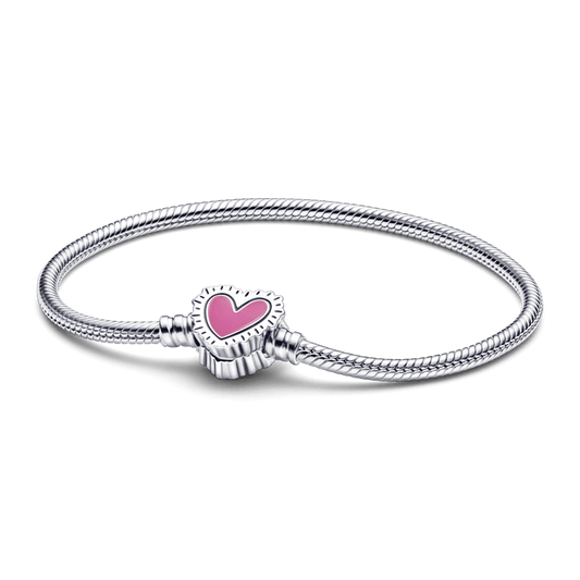 Pulsera Flexible Corazón Rosa