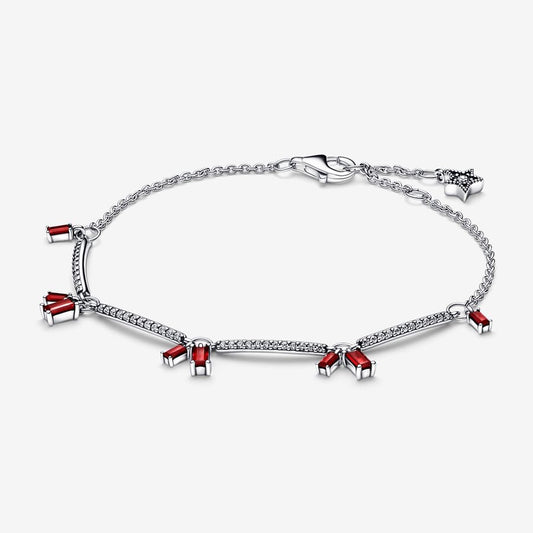 Pulsera delgada con Zirconias Rojas