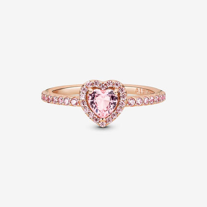 Anillo Corazón Zirconia Rosa