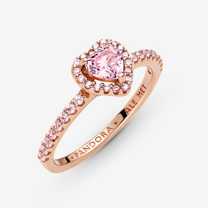 Anillo Corazón Zirconia Rosa