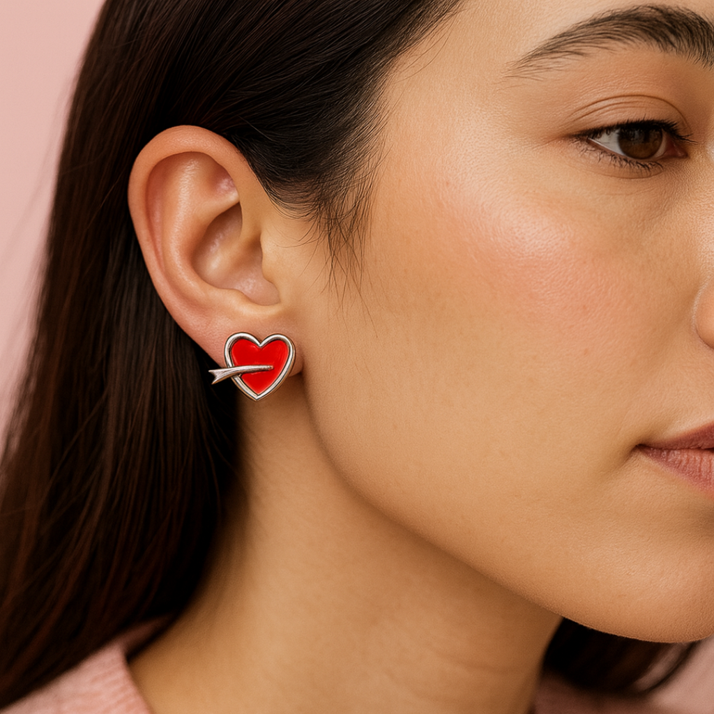 Aretes Corazón Flecha.
