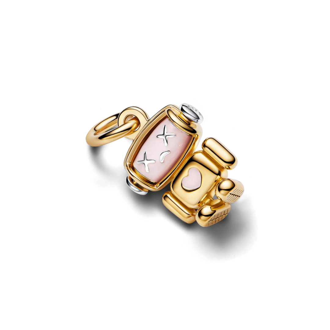 Charm Colgante Cara Robot Giratoria
