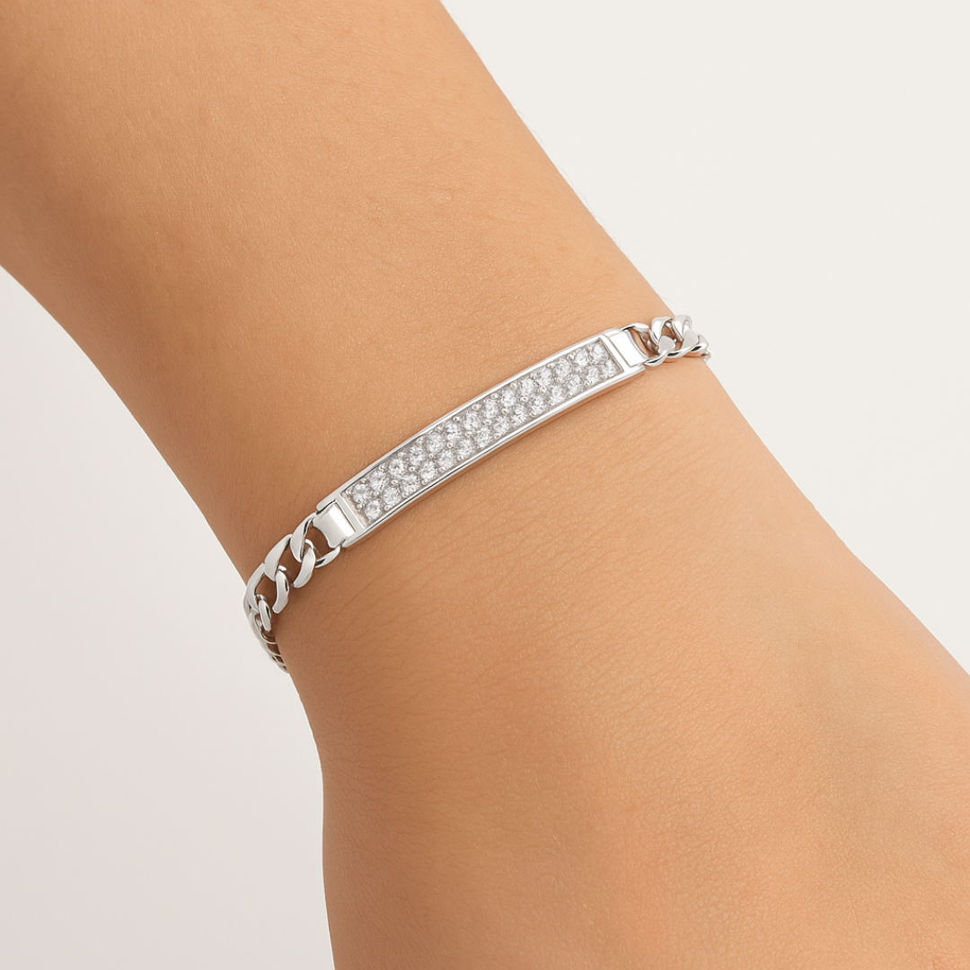 Pulsera con Placa de Zirconias