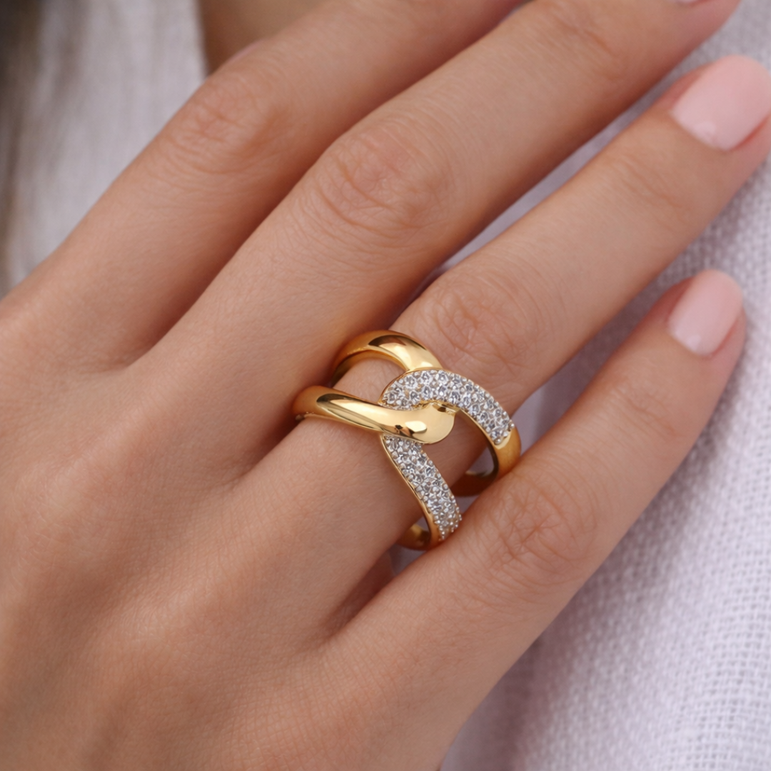 Anillo Two-tone Zirconia