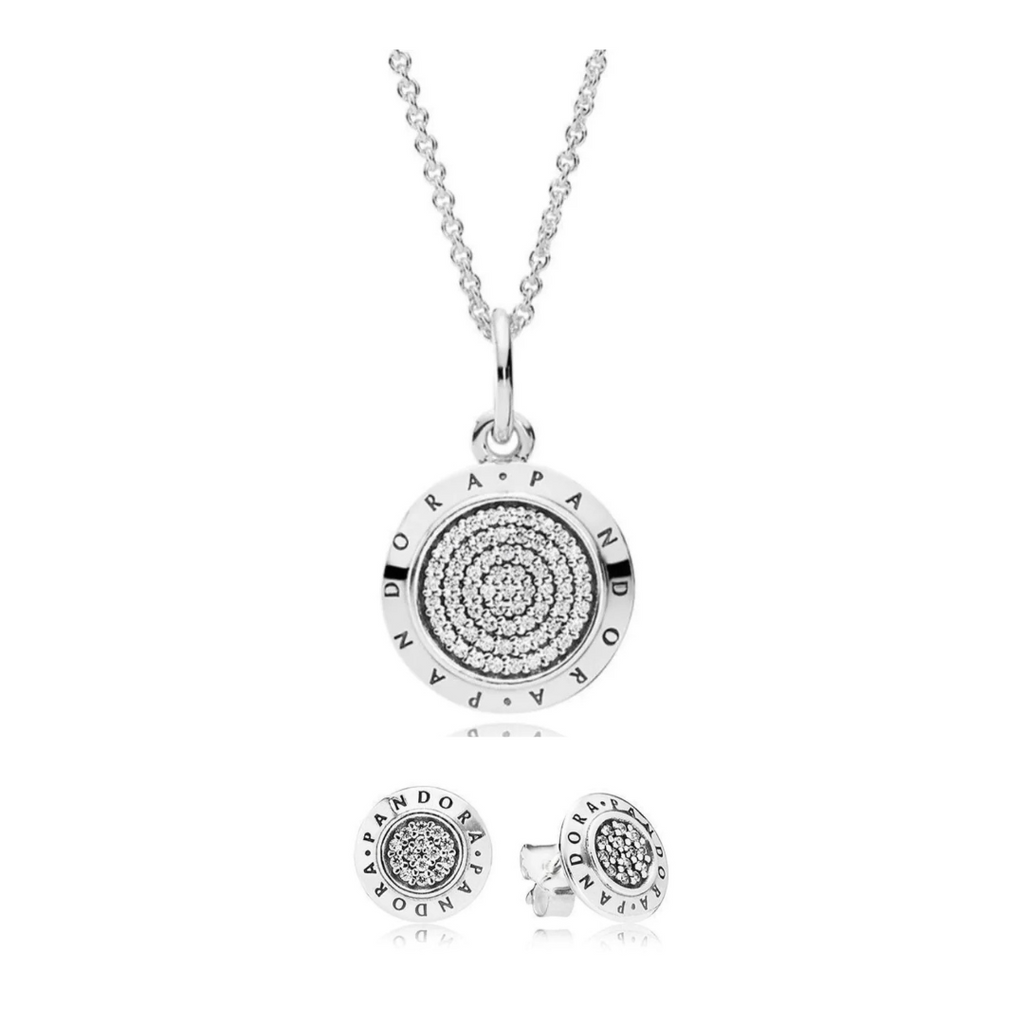 Juego Collar y Aretes Logo Clásico