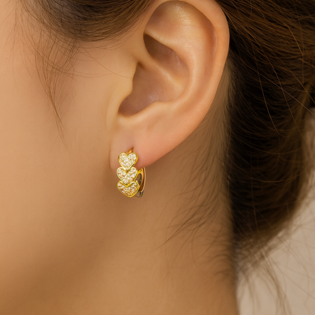 Aretes Hoops Hearts