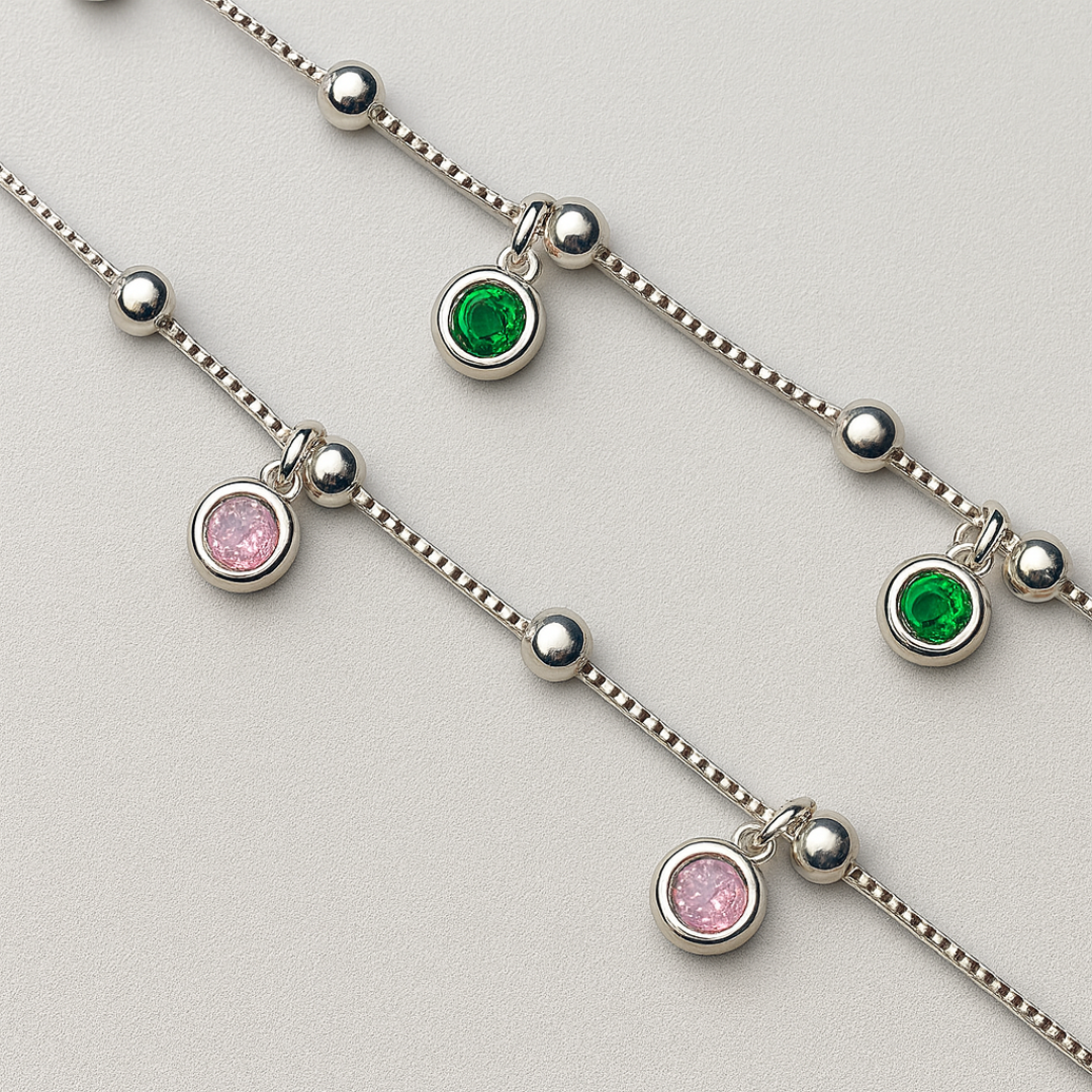 Pulsera Zirconias Colgantes