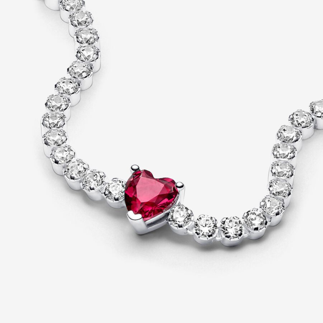 Pulsera Tenis Corazón Rojo