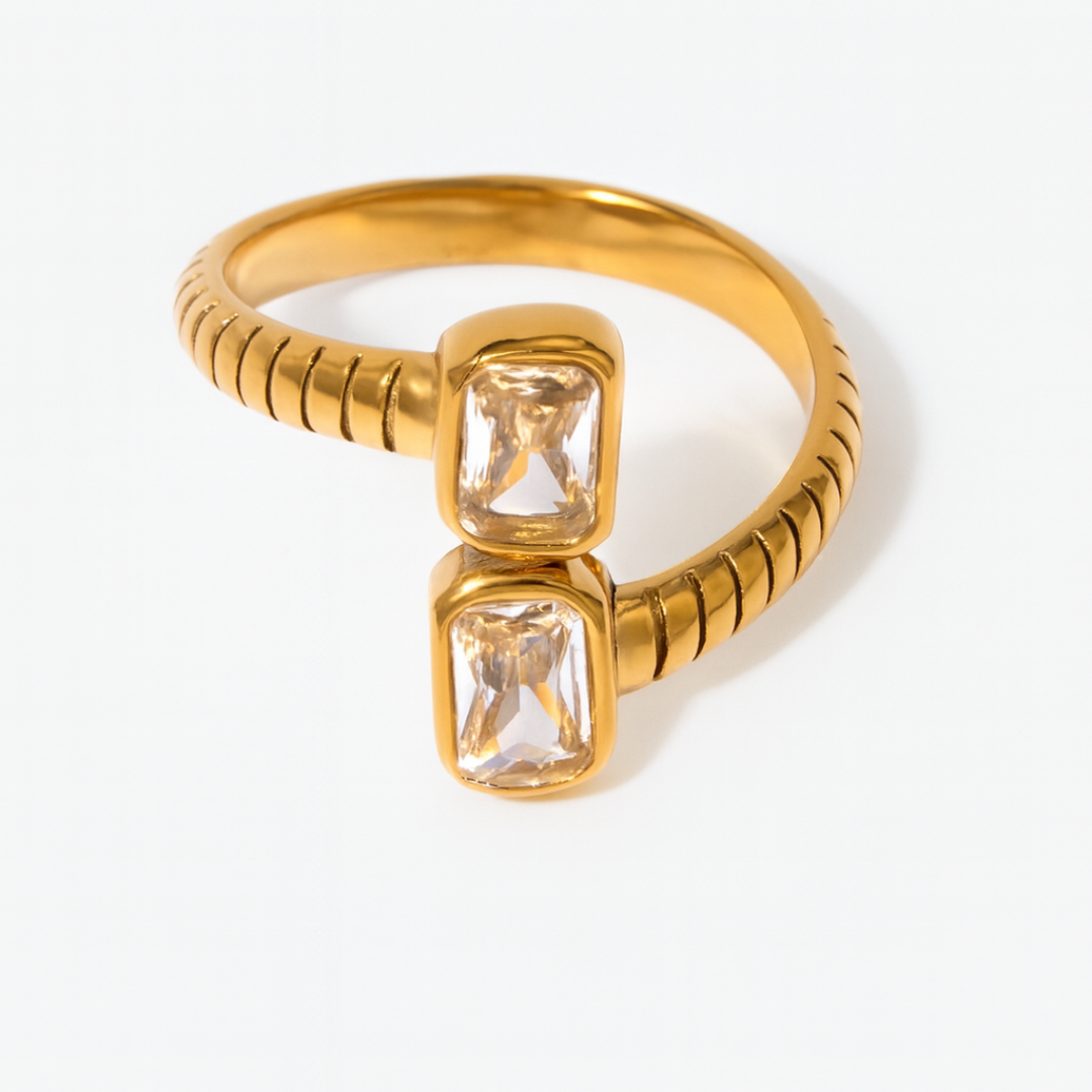 Anillo Double Zirconia