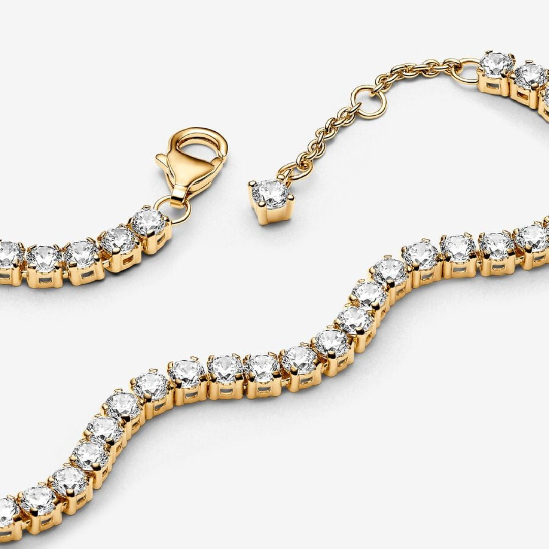 Pulsera Tenis Gold Rose Zirconias