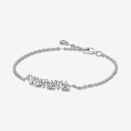 Pulsera de Cadena Corazones Sin Fin Brillantes