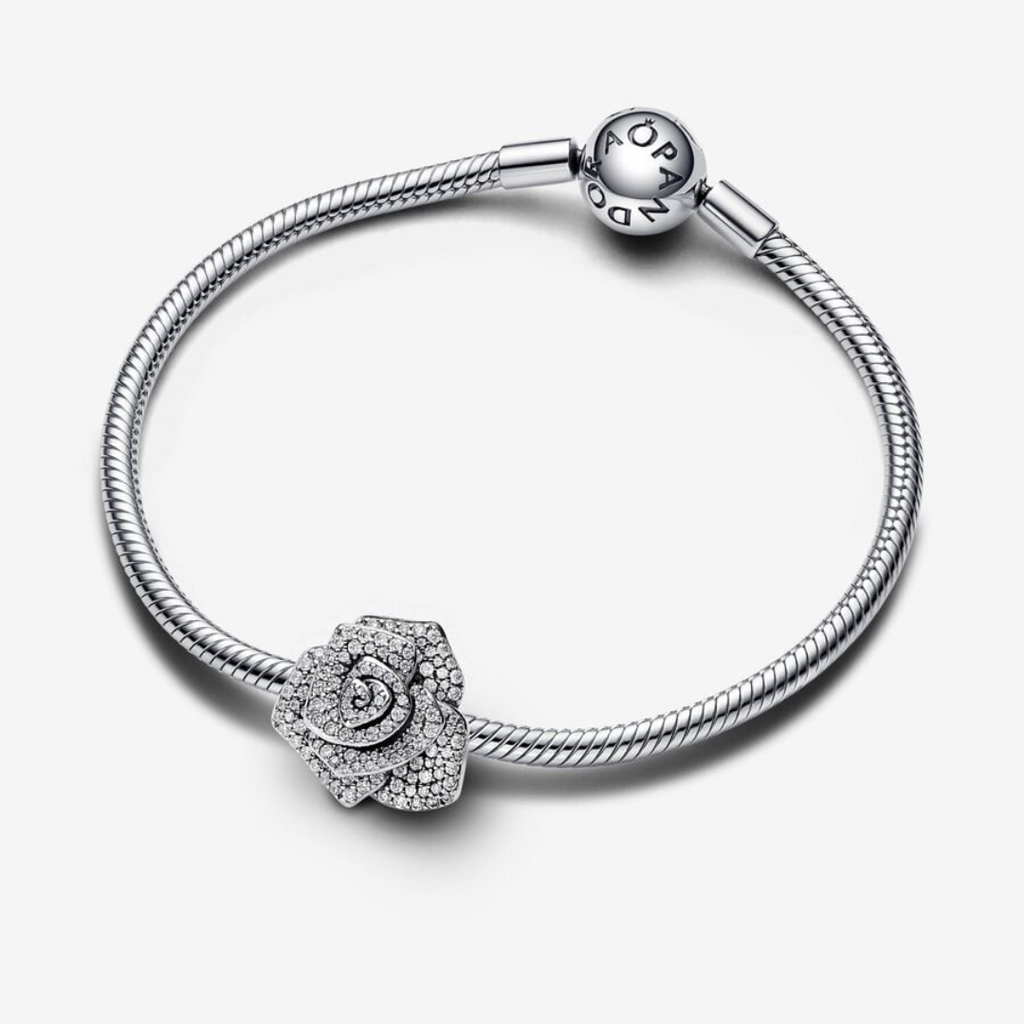 Charm Rosa Grande Brillante Floreciendo