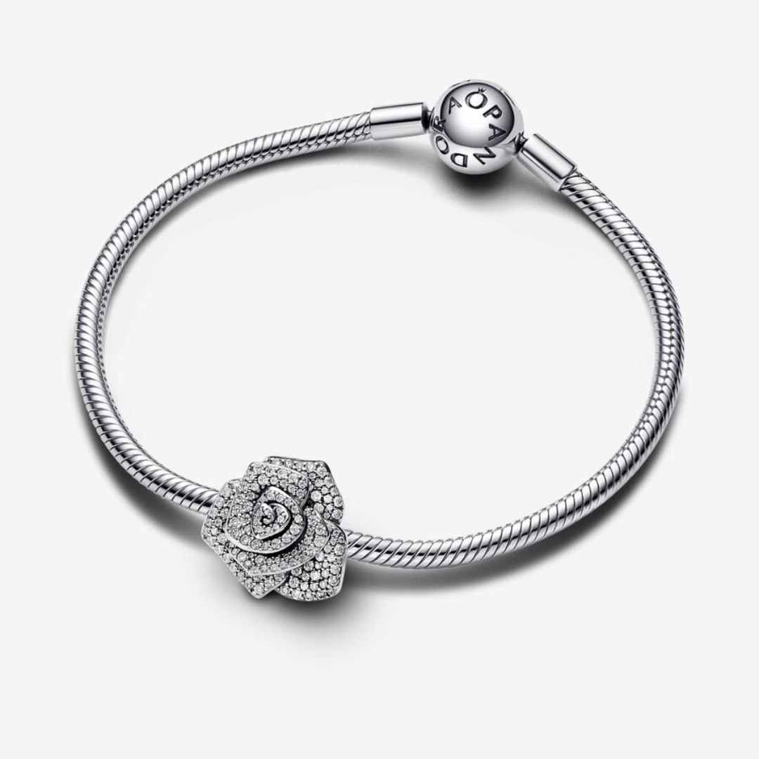 Charm Rosa Grande Brillante Floreciendo