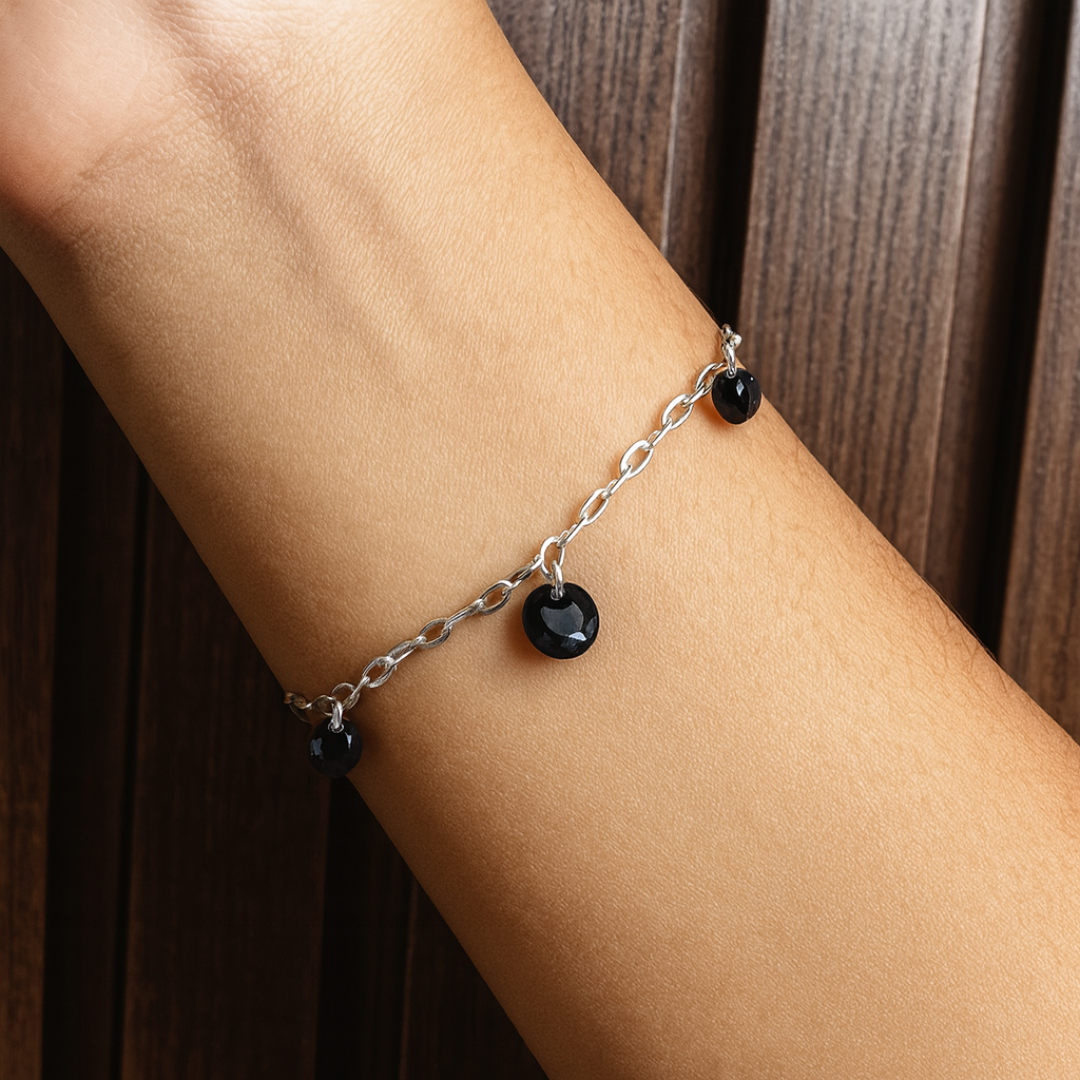 Pulsera Piedras Negras Colgantes