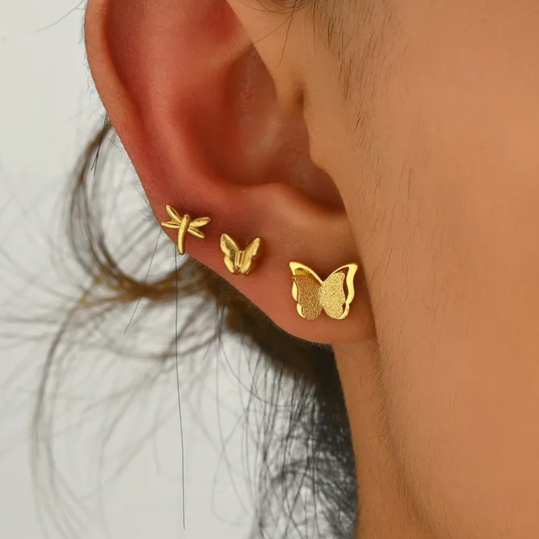 Set De Aretes Mariposas