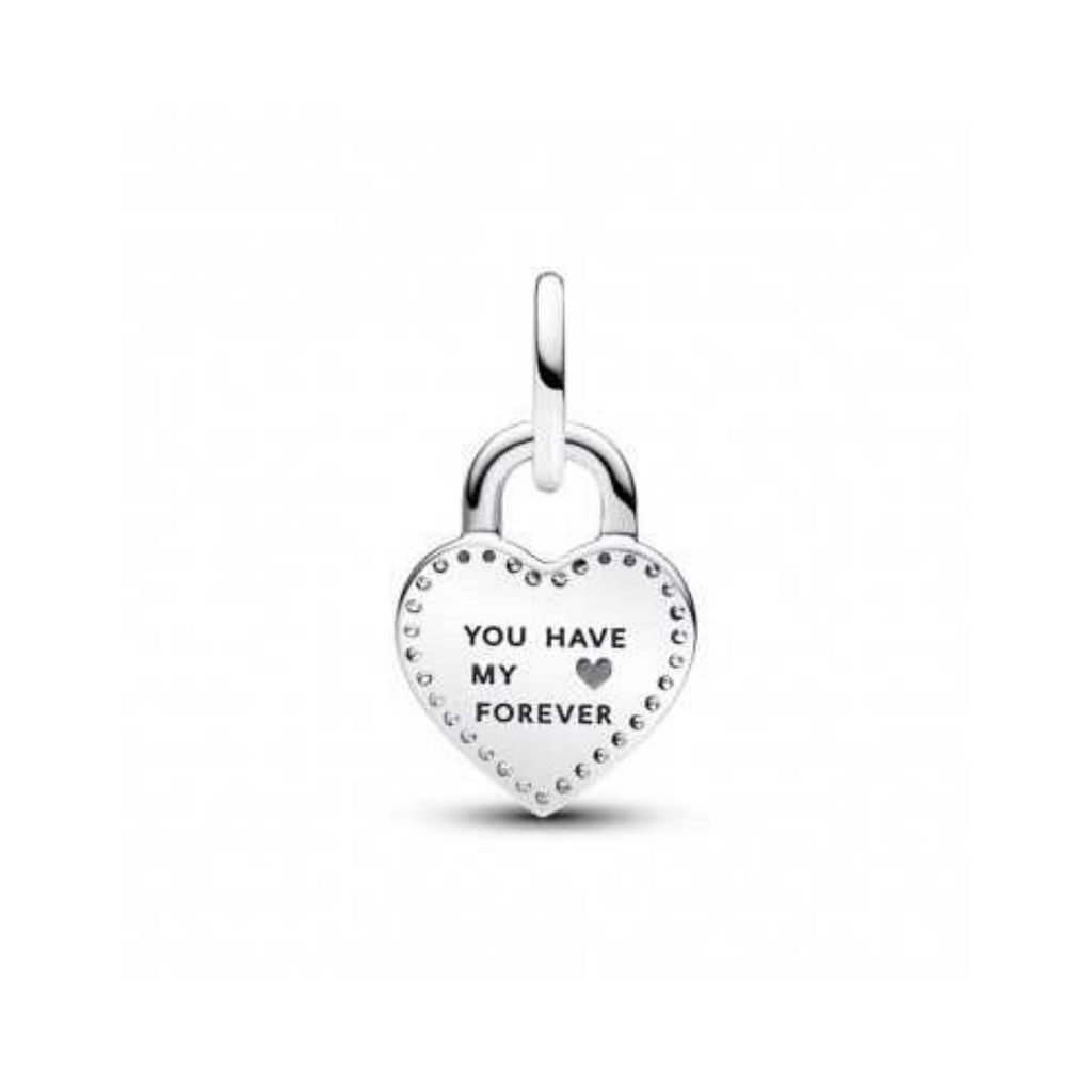 Charm Doble Corazón Candado Giratorio
