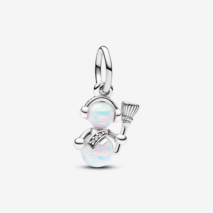 Charm Colgante Muñeco de Nieve Opalescente