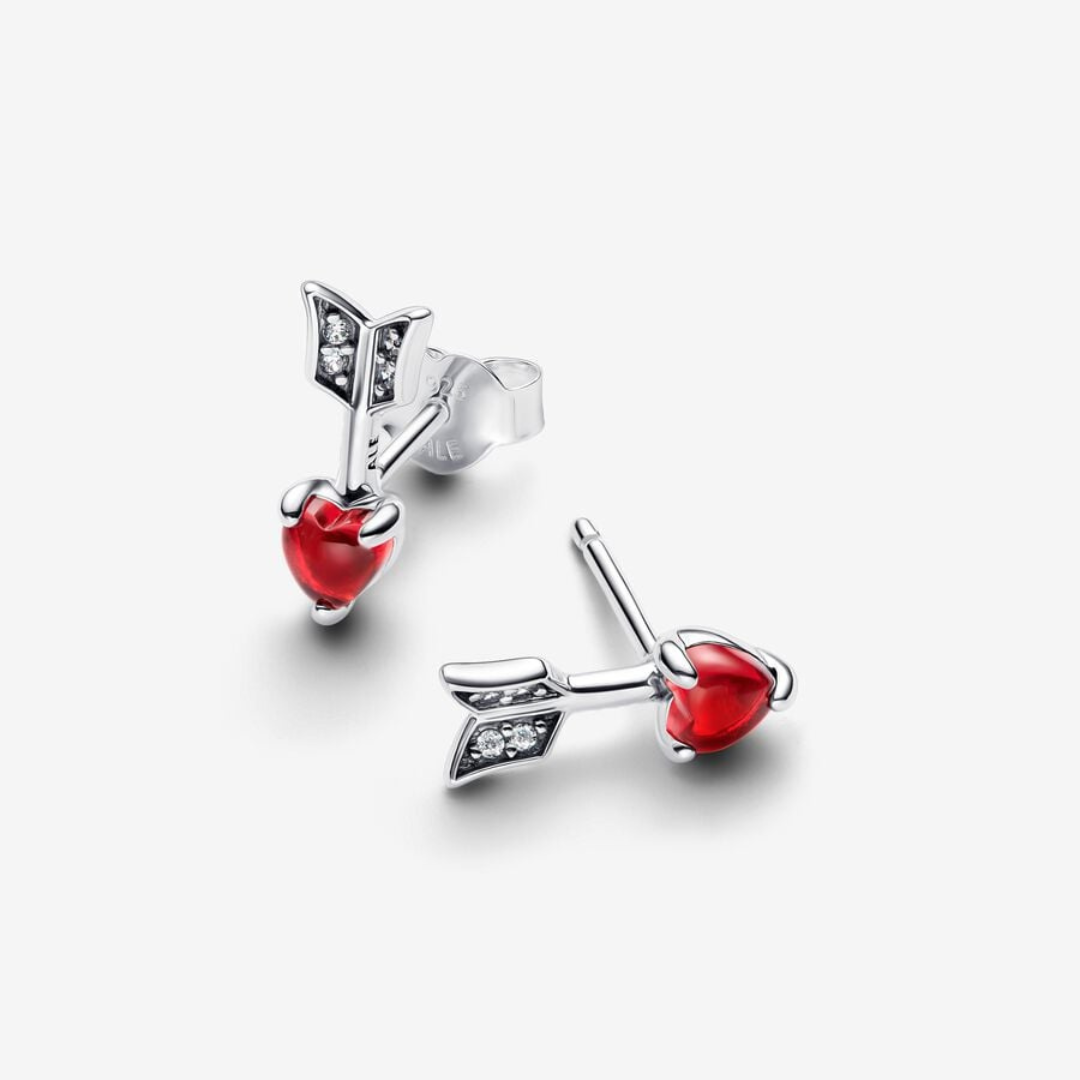 Aretes Flecha y Corazón Cristal de Murano