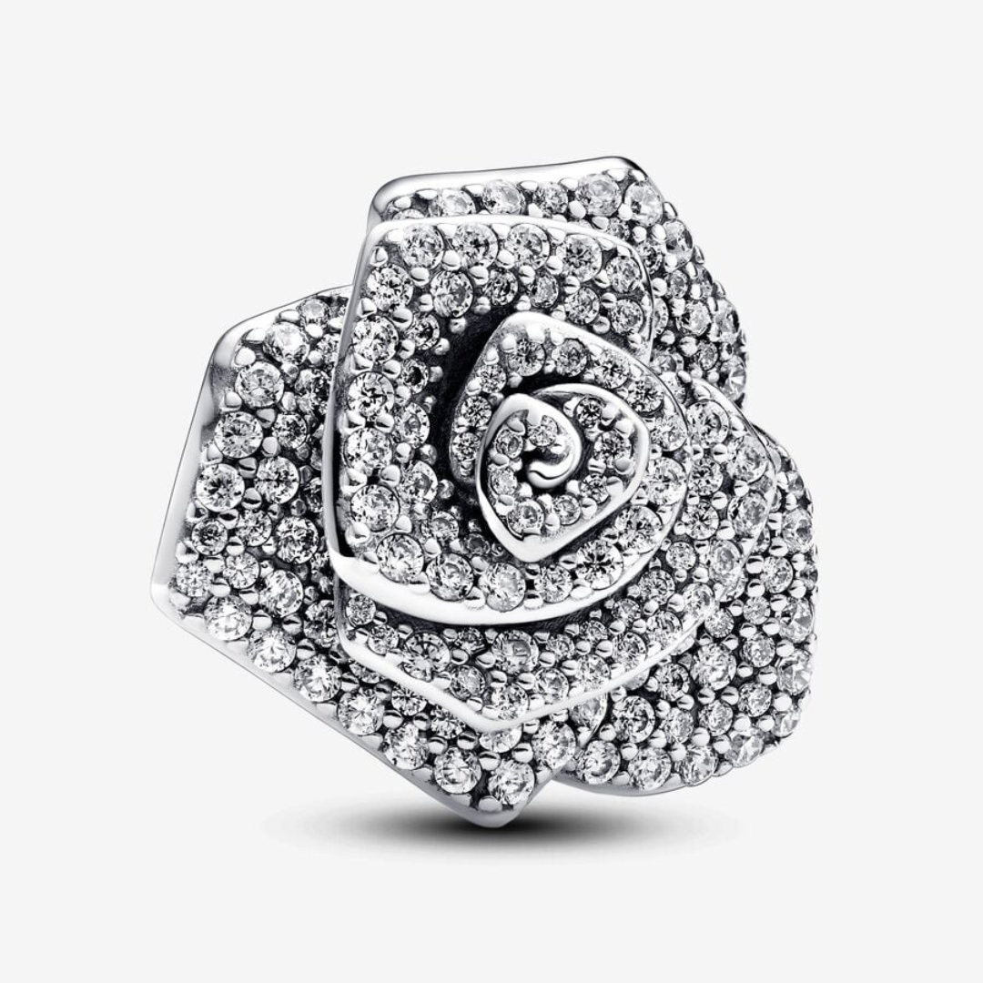 Charm Rosa Grande Brillante Floreciendo