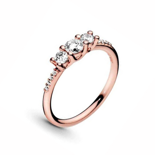Anillo 3 Zirconias Gold Rose