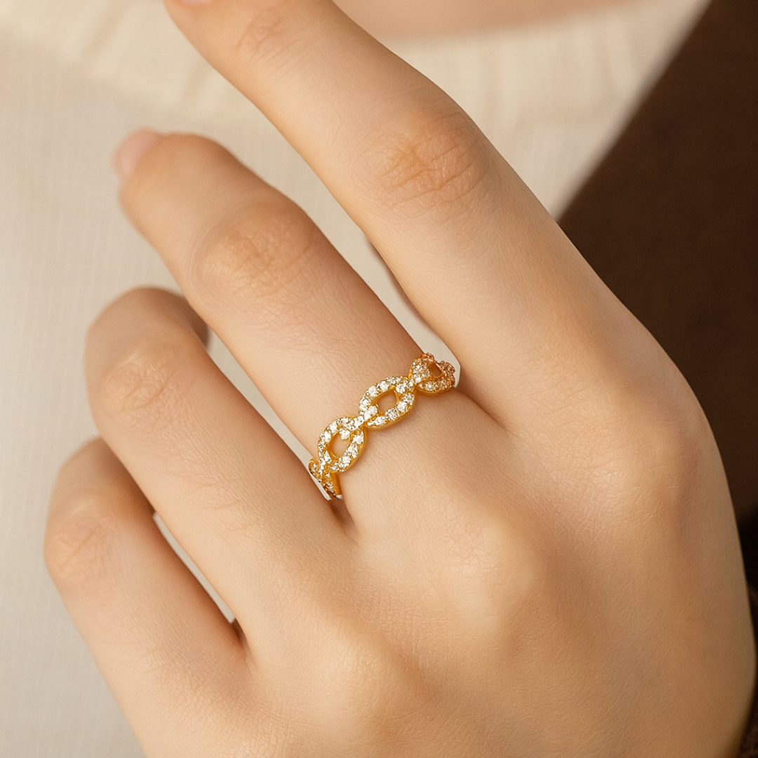 Anillo Chain Zirconias