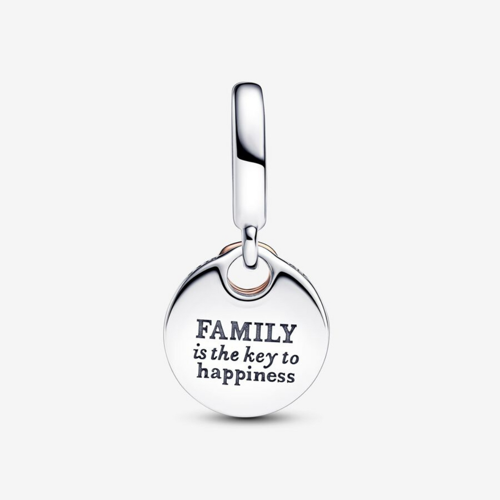 Charm Colgante Doble Llave a la Felicidad en Dos Tonos