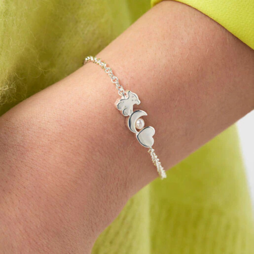 Pulsera Tous Luna y Corazón con Perla