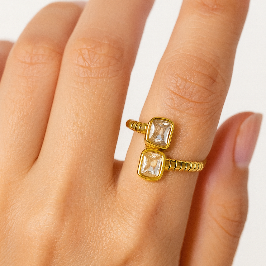 Anillo Double Zirconia