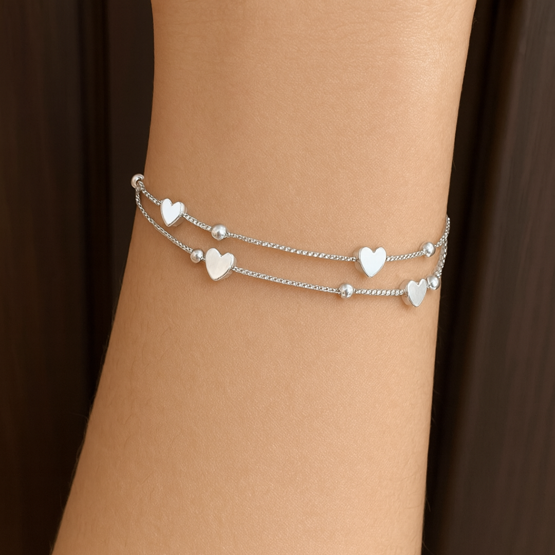 Pulsera Doble Corazones