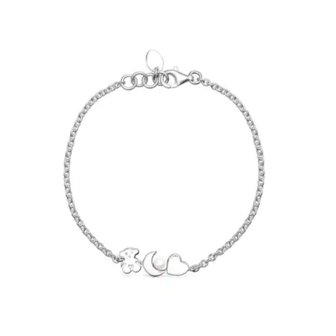 Pulsera Tous Luna y Corazón con Perla