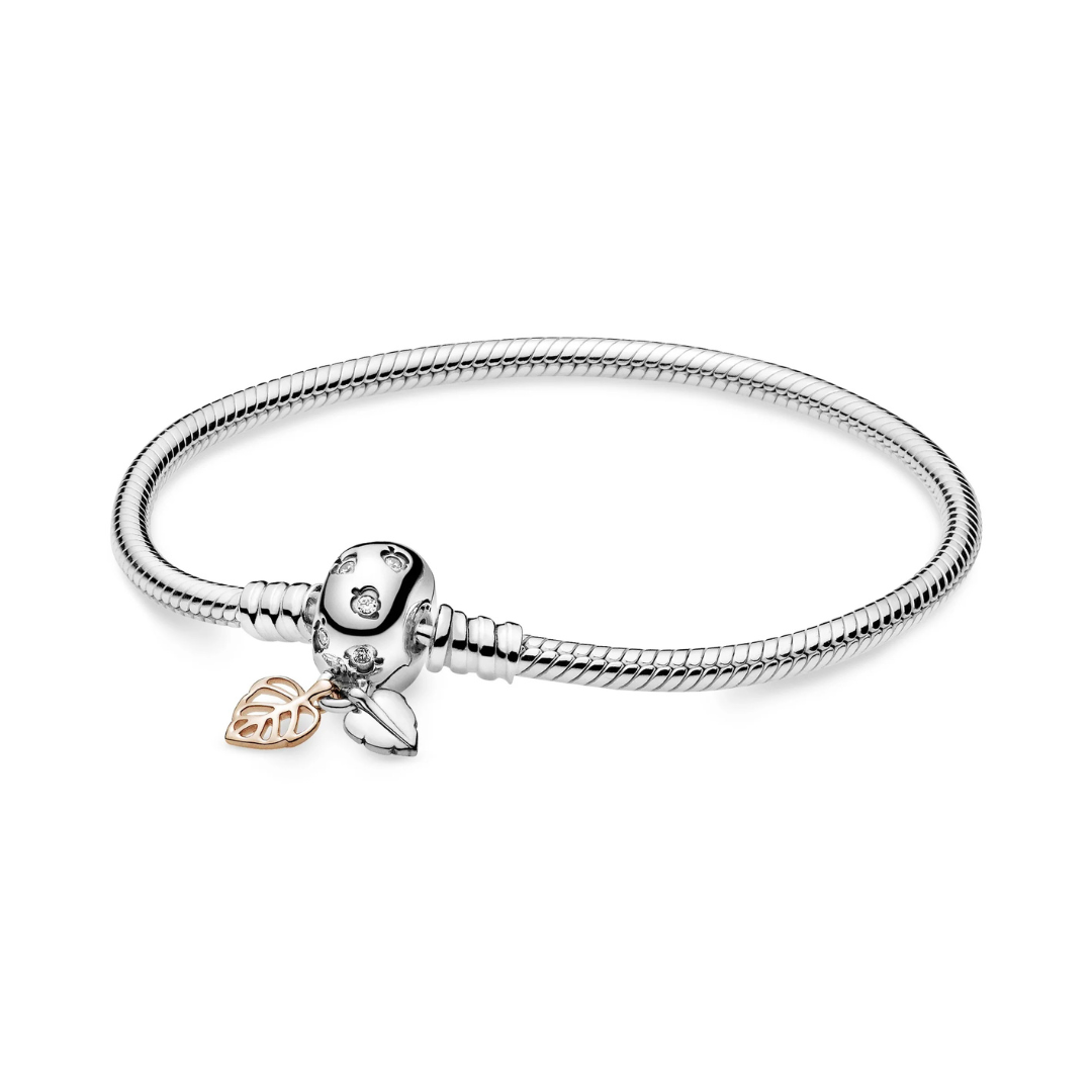 Pulsera Flexible con Broche de Hojas
