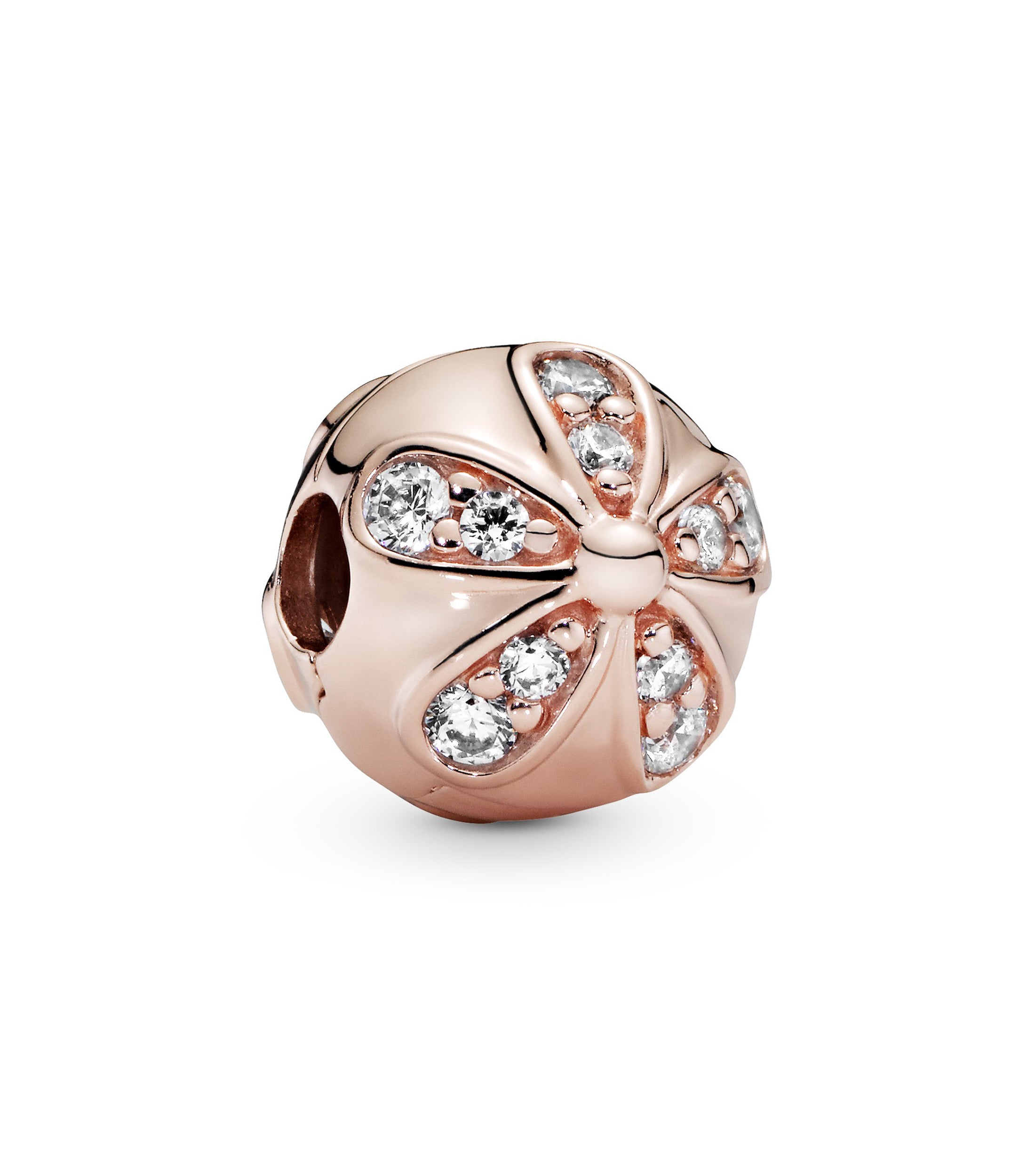 Charm Clip Gold Rose Flor