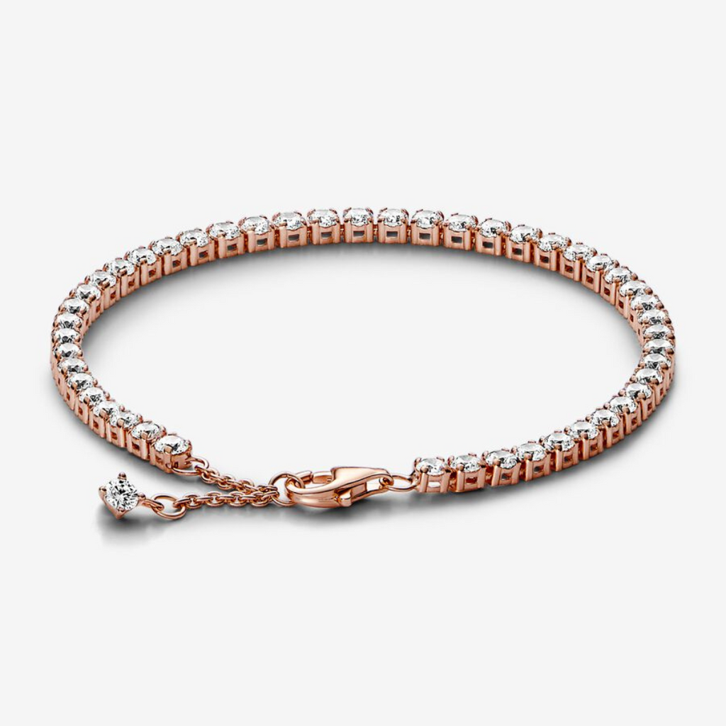 Pulsera Tenis Gold Rose Zirconias
