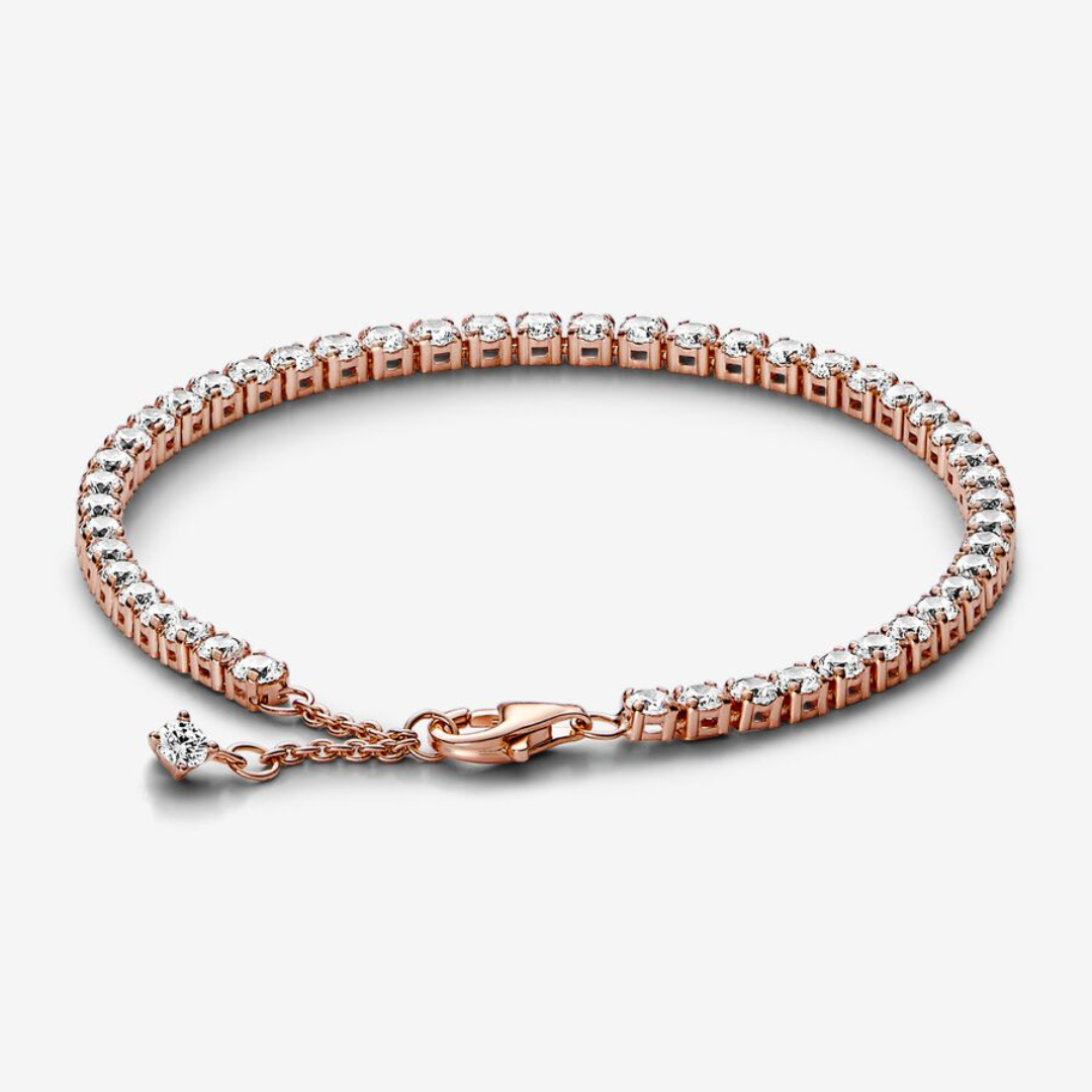 Pulsera Tenis Gold Rose Zirconias