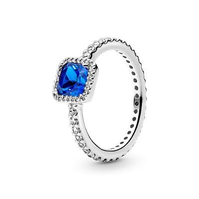 Anillo Cuadrado Clasico Azul