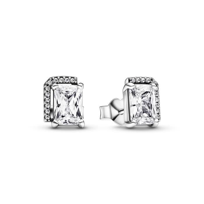 Aretes Zirconia Rectangular