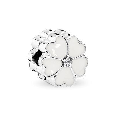 Charm Clip Flor Blanca