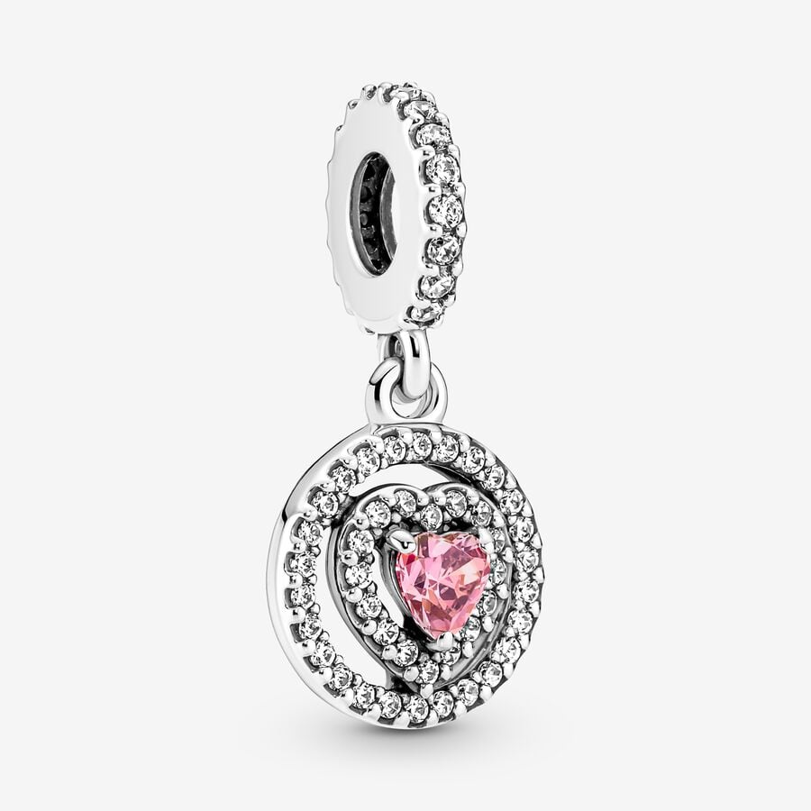Charm de Corazón de Doble Halo brillante
