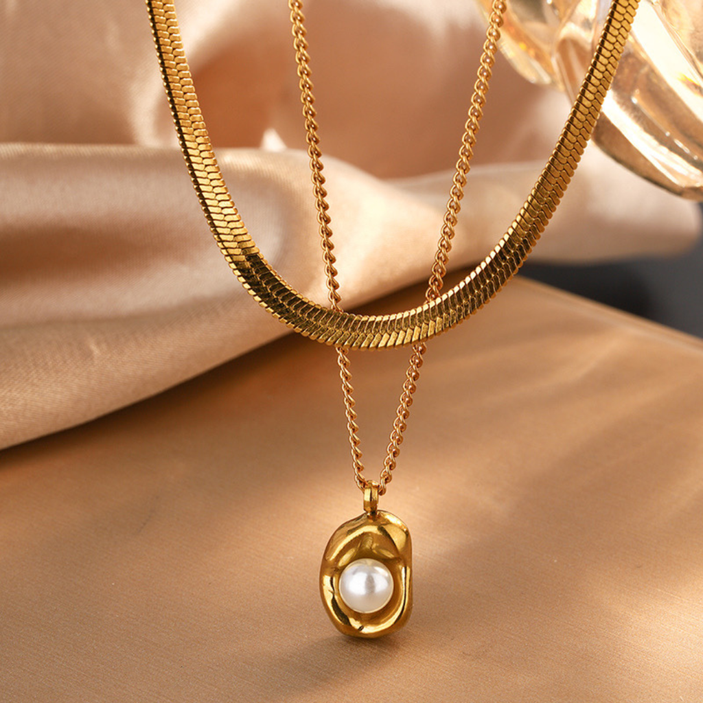 Collar Double Pearl