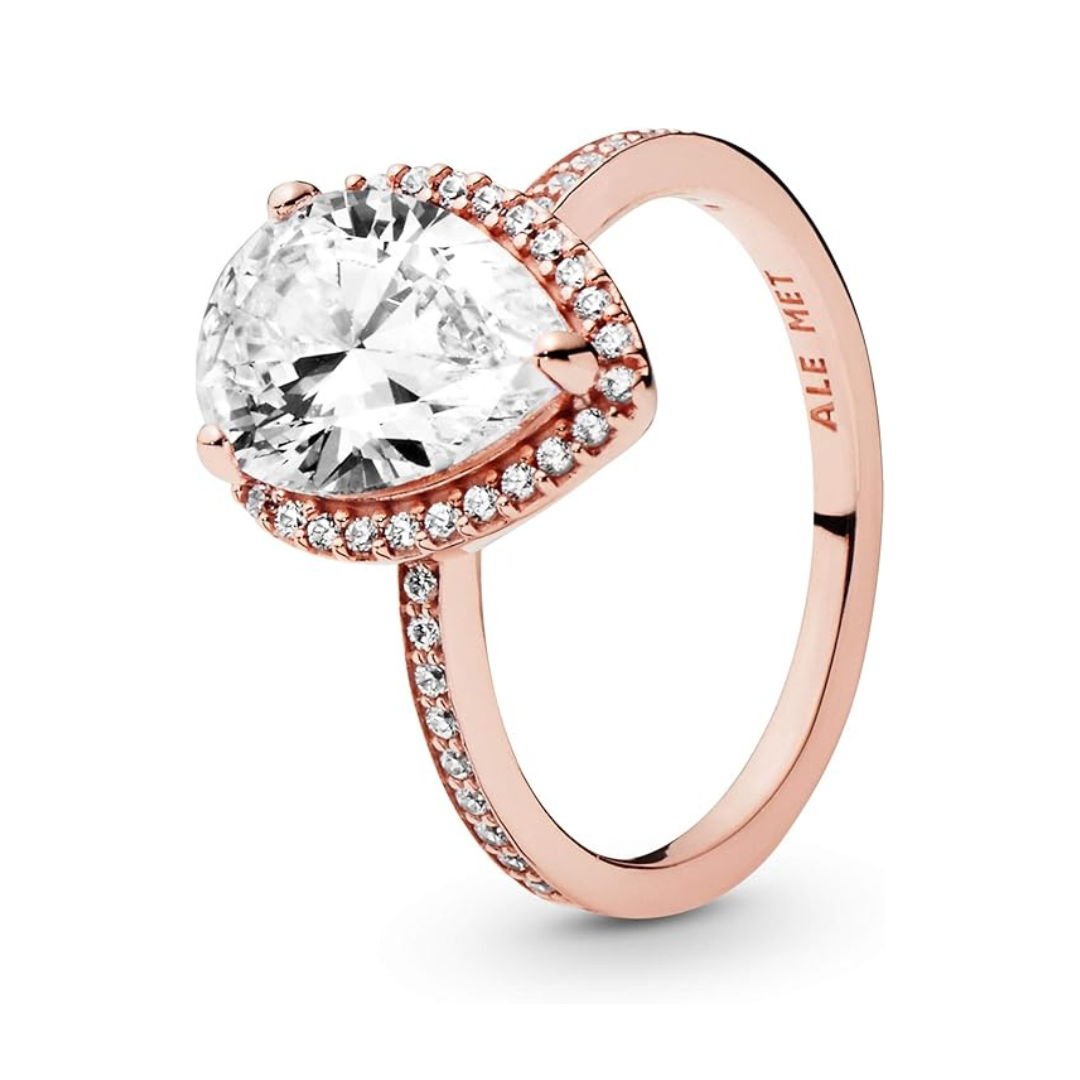 Anillo Gota Big Gold Rose