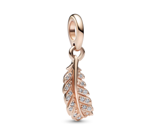 Charm colgante pluma Gold rose