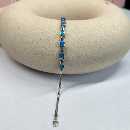 Pulsera Opalo Azul Cuadros