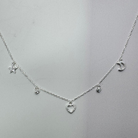 Collar Luna, Corazón y Estrella