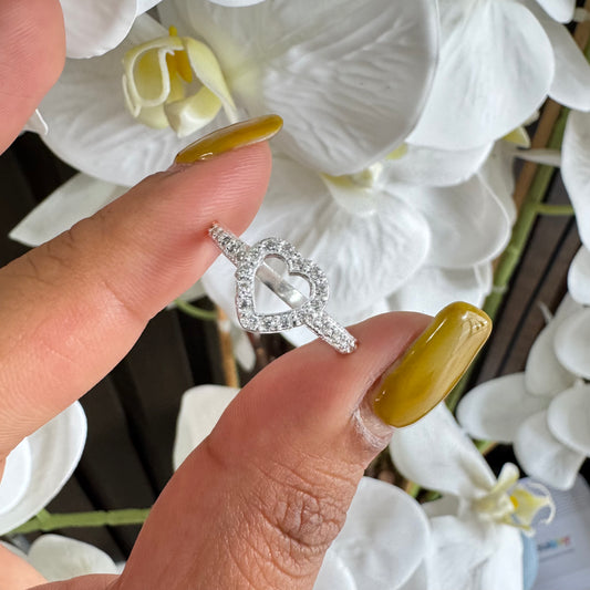 Anillo Corazón Silueta Zirconias