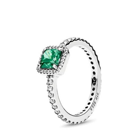 Anillo Cuadrado Clasico Verde