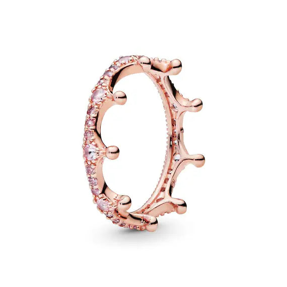 Anillo Corona Ziirconias Gold Rose