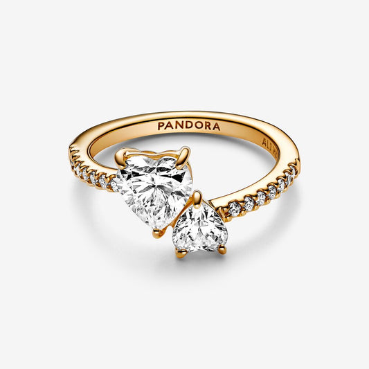 Anillo Corazón Dobles Zirconia